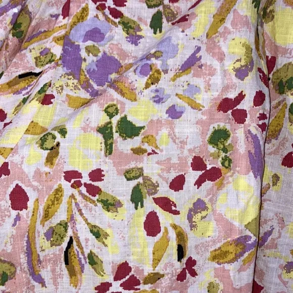 LC Lauren Conrad top button down floral print pattern casual office XXL - Picture 6 of 17